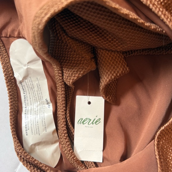 Aerie One Piece Shine Pique Wrap Swimsuit Cut Out Full Coverage Size SP NWT - Picture 8 of 12